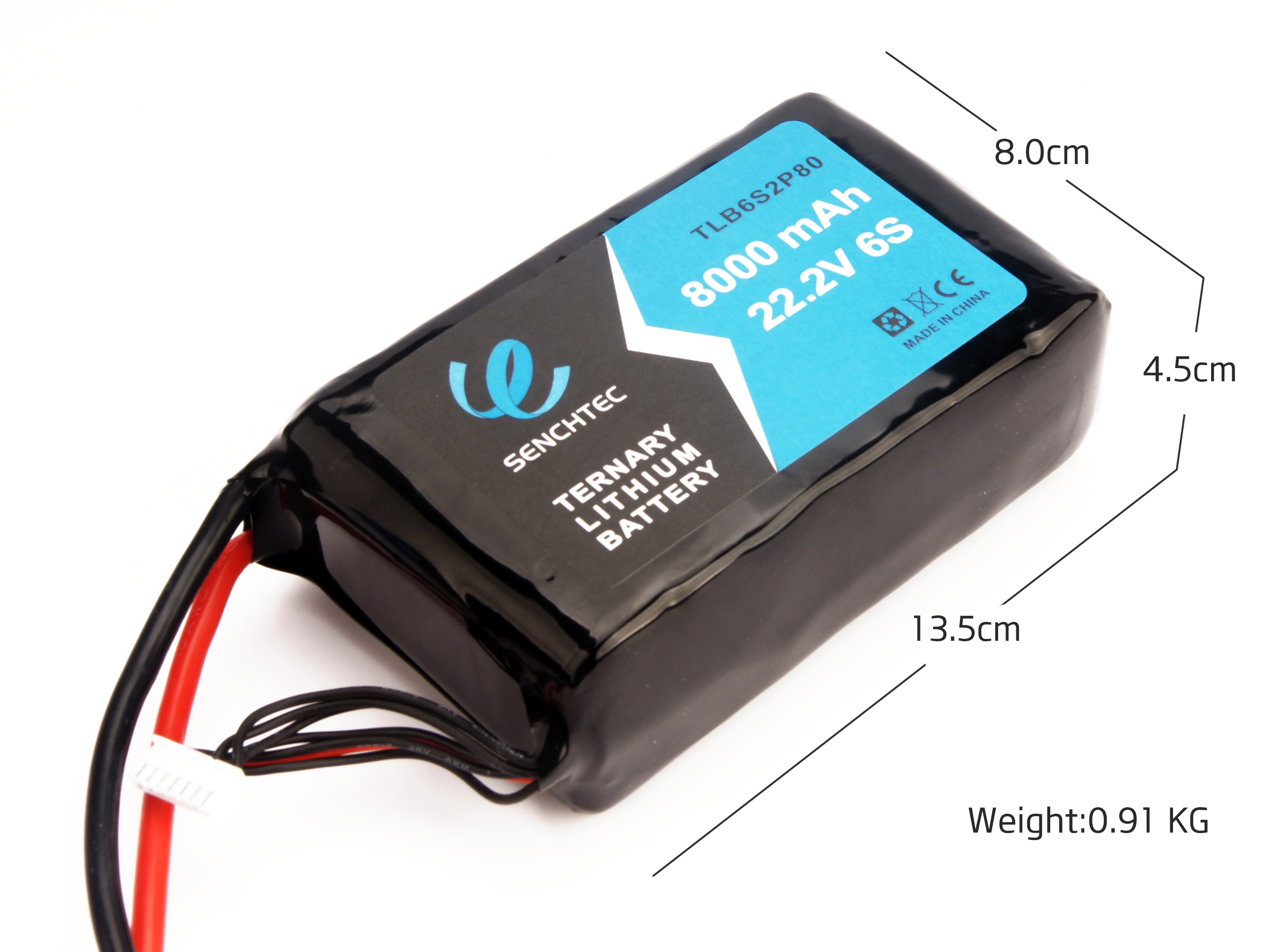 Senchtec 8000 MAh Ternary Lithium Battery Pack 22.2V 6S Napakahusay na Rechargeable Long Range Multicopter Quadcopter Uav Fpv Drone Battery