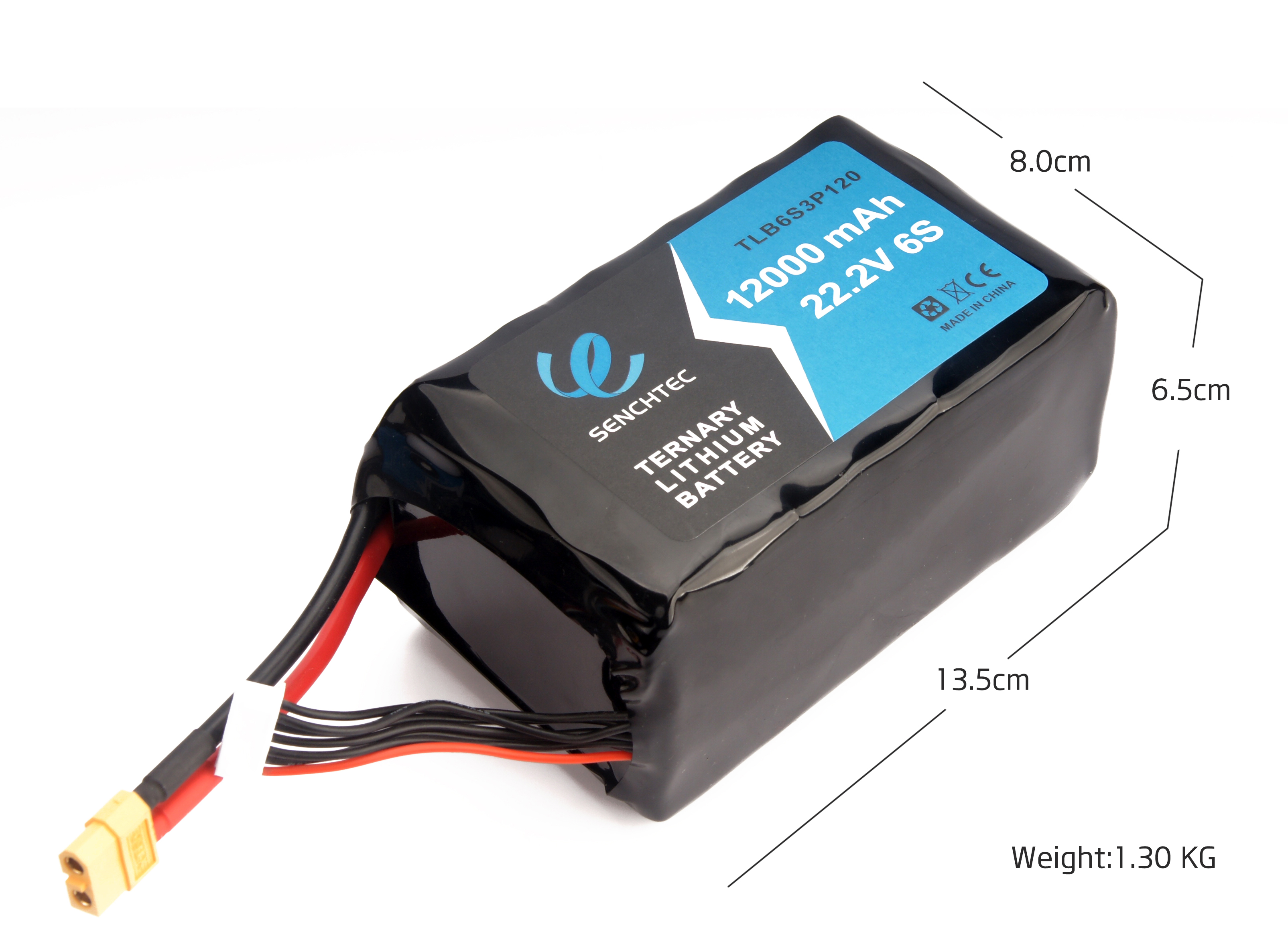 Senchtec 12,000 MAh টারনারি লিথিয়াম ব্যাটারি প্যাক 22.2V 6S শক্তিশালী রিচার্জেবল লং রেঞ্জ মাল্টিকপ্টার কোয়াডকপ্টার Uav Fpv ড্রোন ব্যাটারি